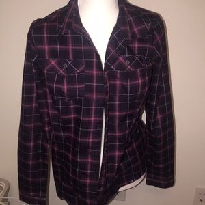 Mountain Hardwear Women's Plaid Button Down Shirt - Purple and Pink